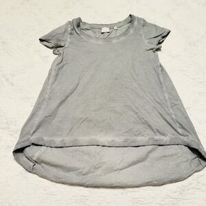Anthropologie Postmark Destination Top Tee Sz XS Grey Postage Theme 100% Cotton